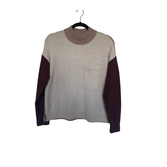 Madewell Redmond Mockneck Pocket Sweater in Colorblock, S - Picture 1 of 6